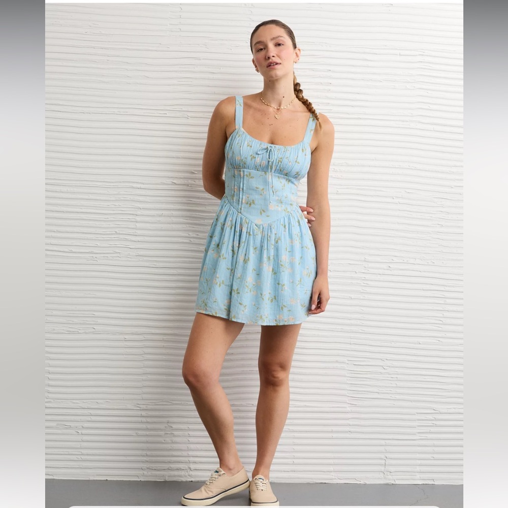 American Eagle Tie Front Corset Mini Dress!  Size Small!